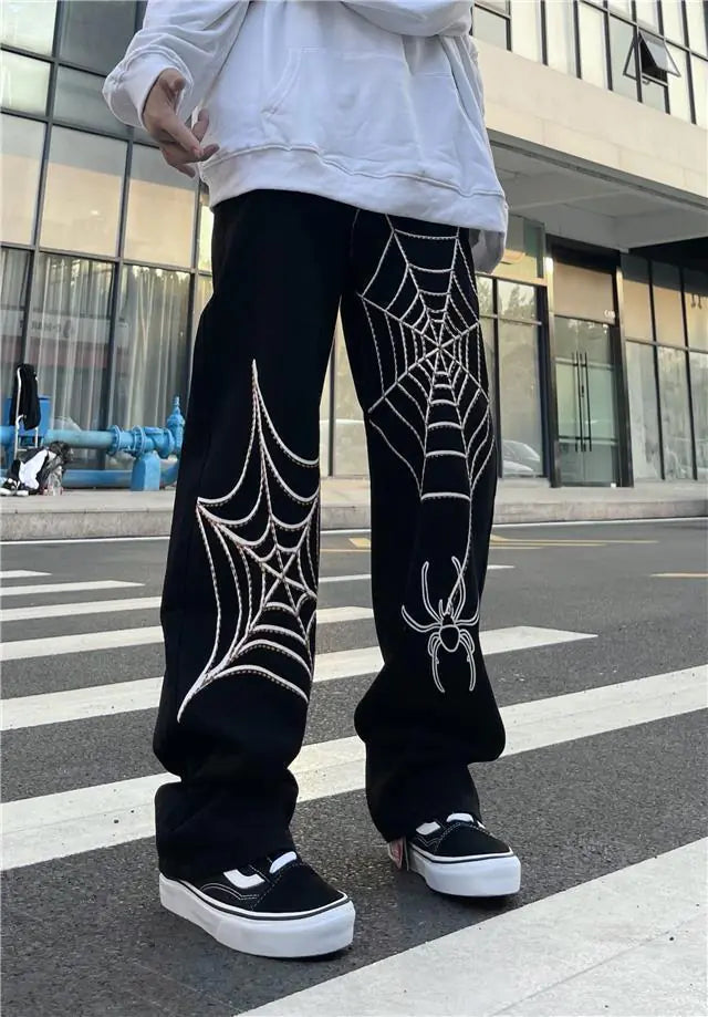 Spider Print Baggy Harem Pants - Men's Hip Hop Casual Trousers, Summer Y2K Fashion