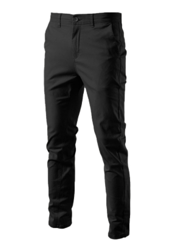 Pantalon pour hommes coupe slim de couleur unie