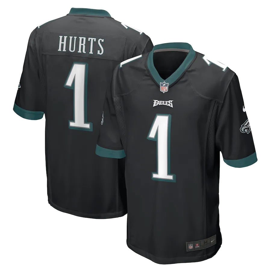 Maillot noir Jalen Hurts des Eagles de Philadelphie pour hommes