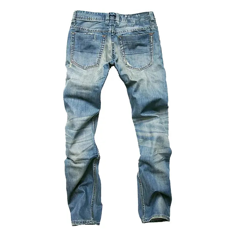 Calças jeans masculinas casuais de algodão reto de alta qualidade