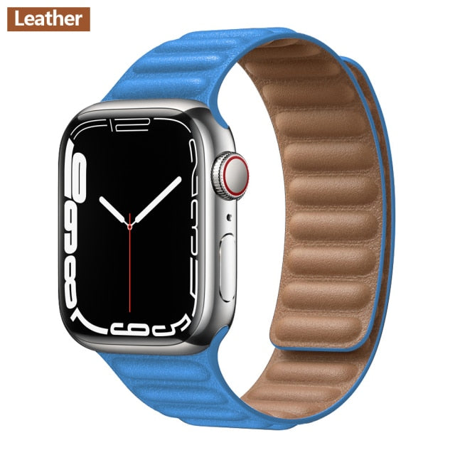 Bracelet à boucle magnétique en cuir série iWatch