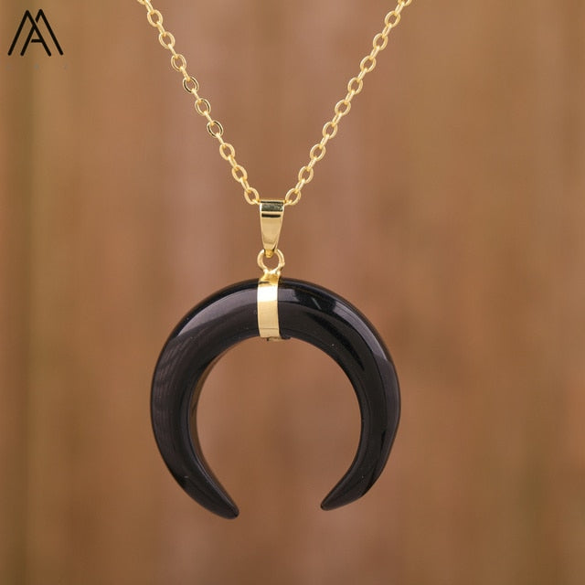 Collier d'améthyste en forme de lune