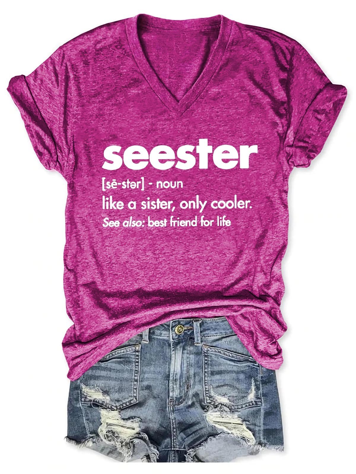 Camisa Seester Like A Sister com decote em V