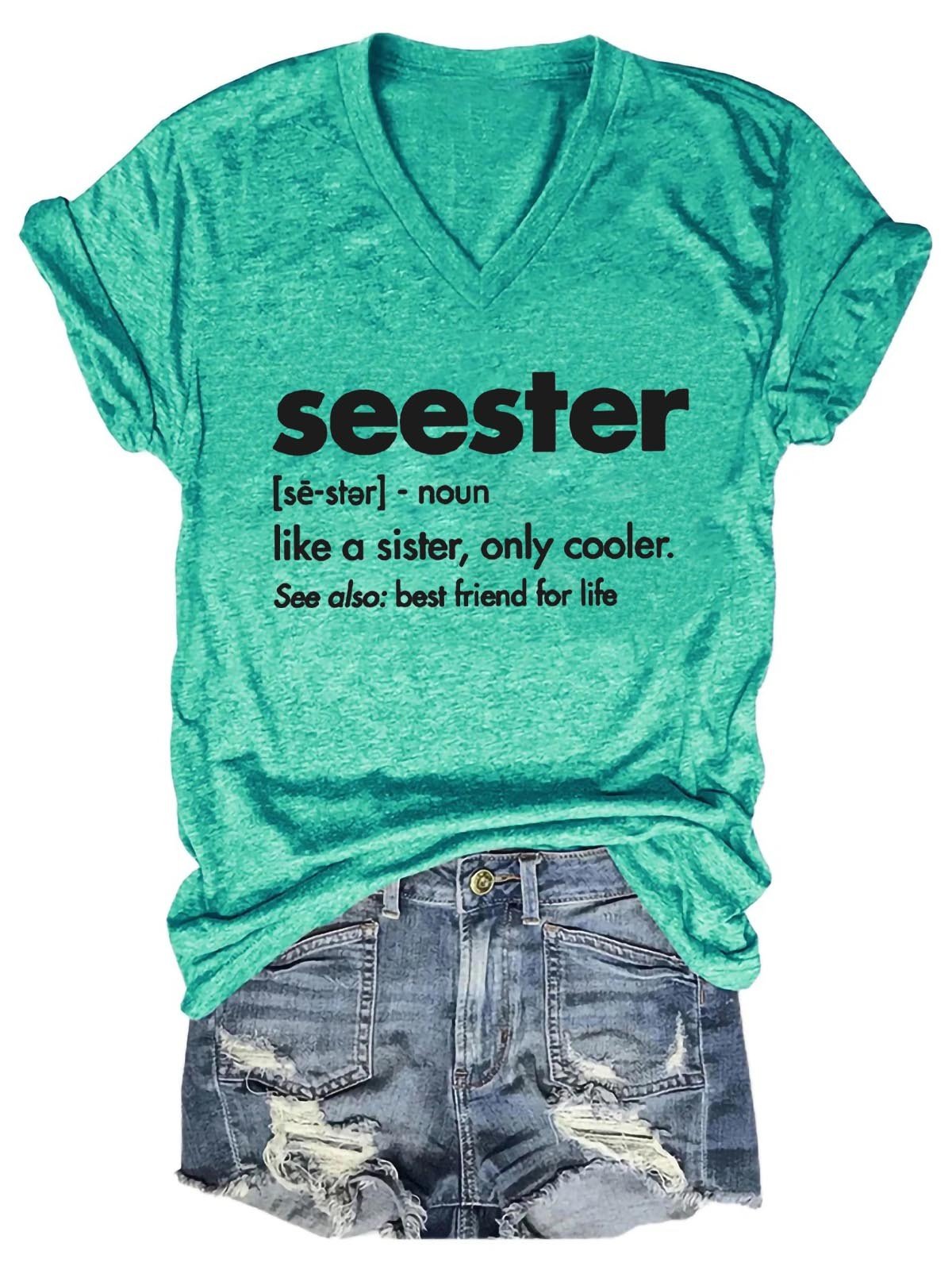 Camisa Seester Like A Sister com decote em V