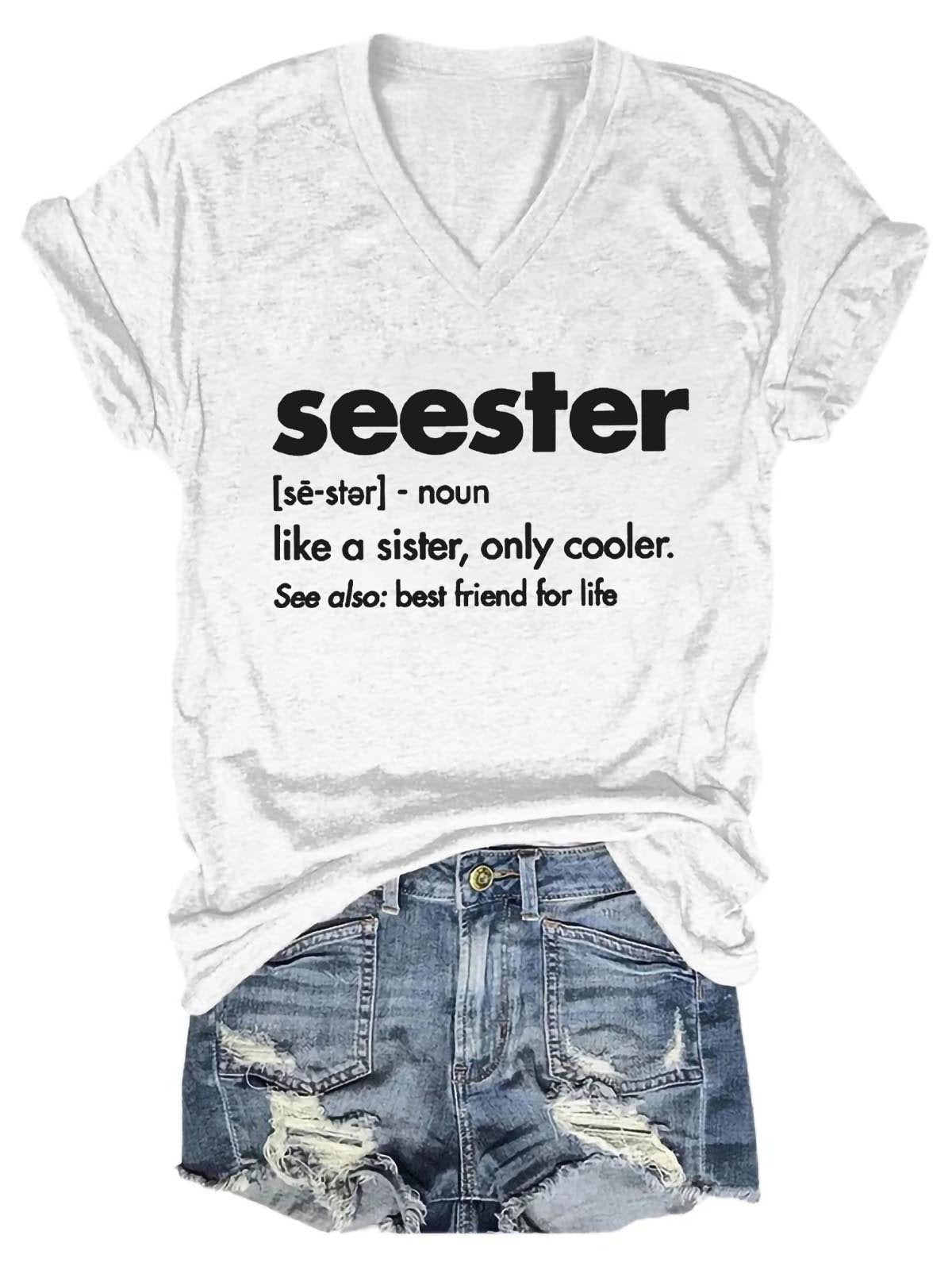 Camisa Seester Like A Sister com decote em V