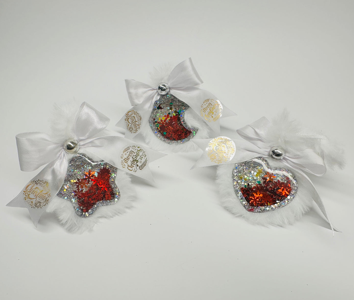 Christmas Decorations with Ribbons and Bells 3 pieces