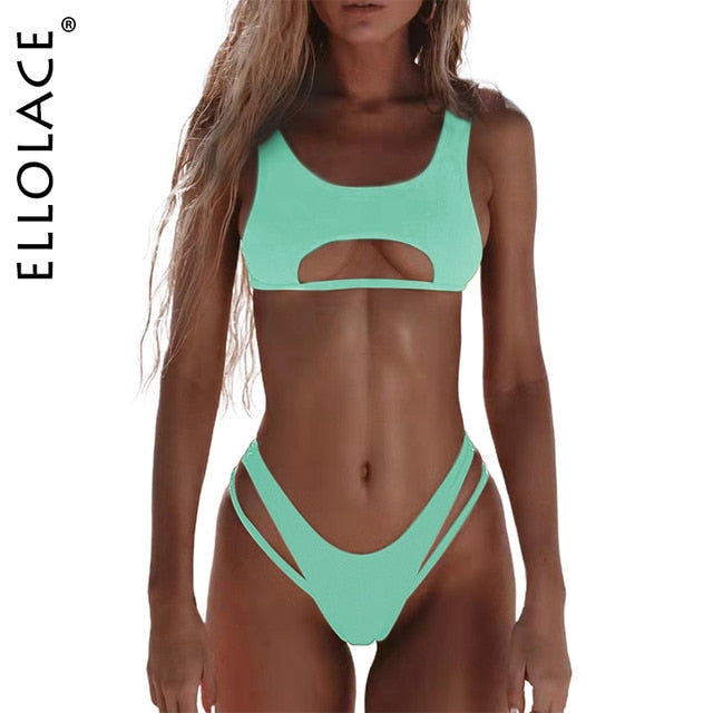 Maillot de bain micro échancré à coupe haute