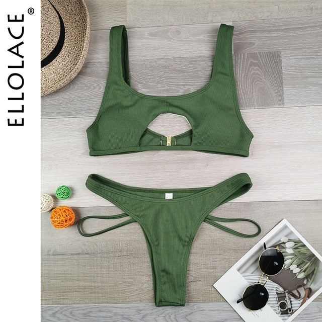 Maillot de bain micro échancré à coupe haute