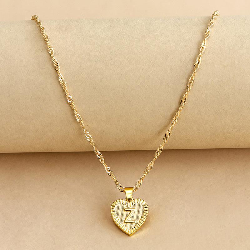 Collier pendentif coeur lettre initiale