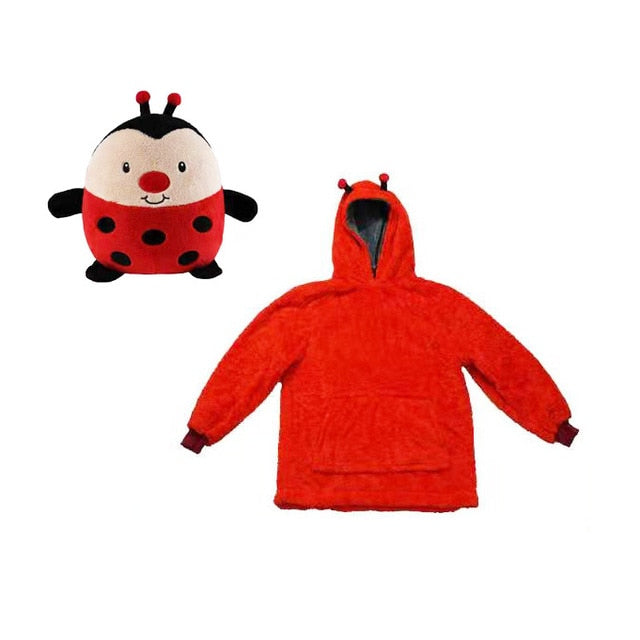 Couverture à capuche pour enfants et animaux domestiques, peluche douce