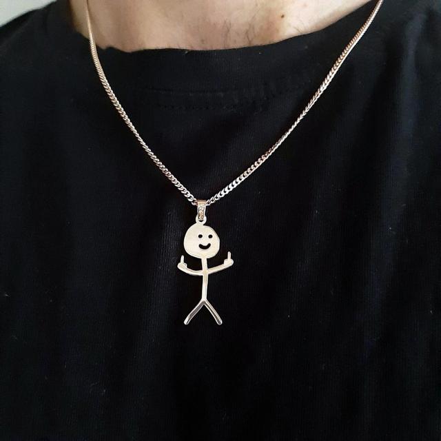 Collier Stickman drôle de doigt d’honneur