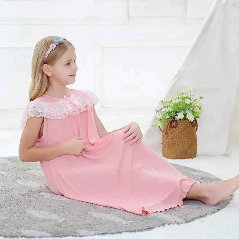 Robe pyjama à manches courtes pour fille