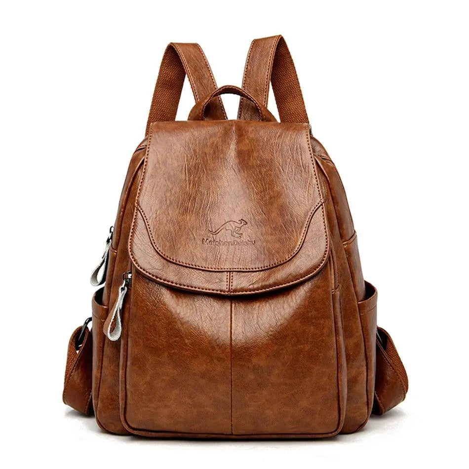 Mochila de couro vintage feminina - Aussie