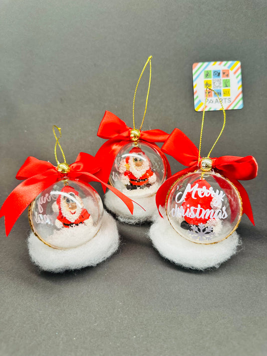 Bright Christmas Balls with Santa Claus 3 pieces