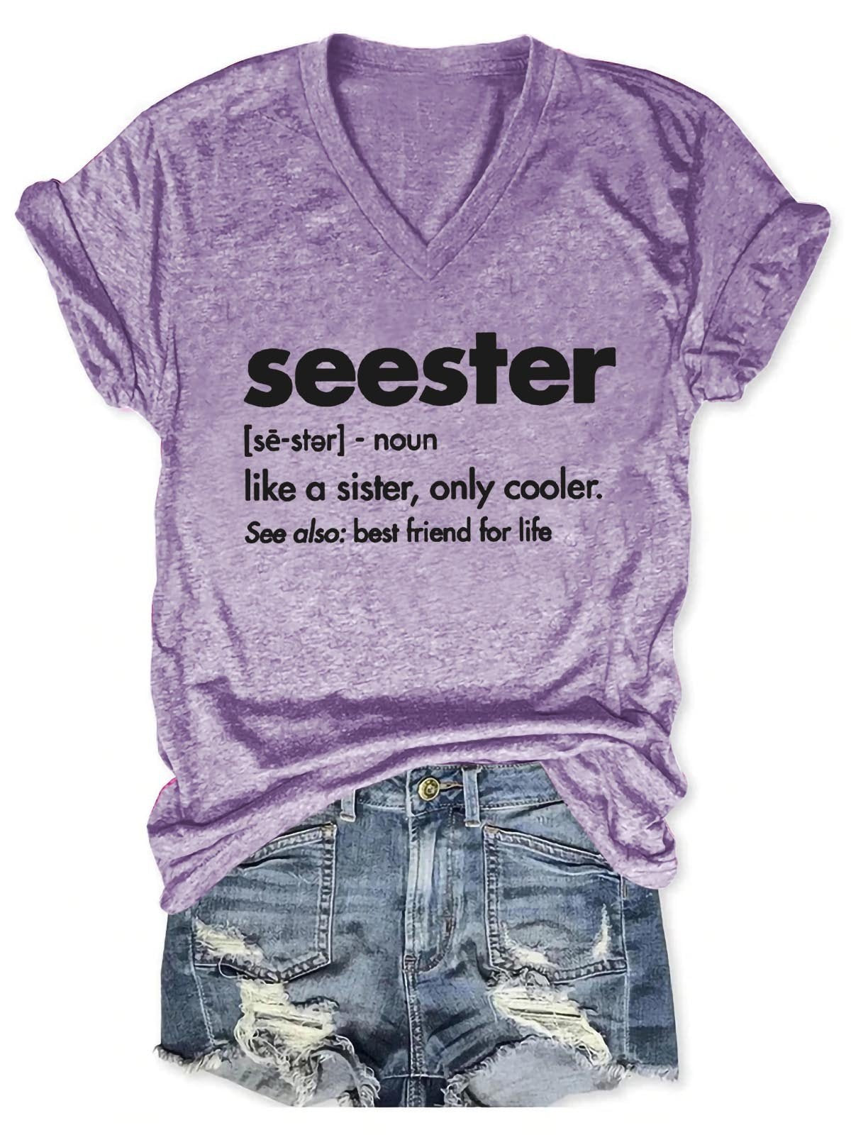 Camisa Seester Like A Sister com decote em V