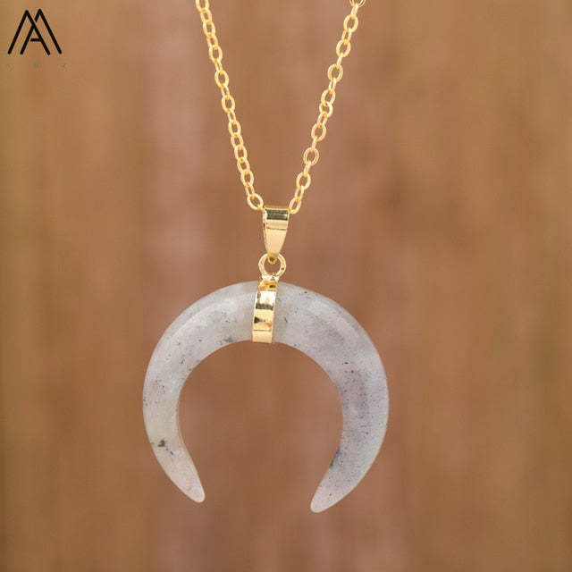 Collier d'améthyste en forme de lune