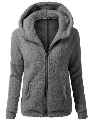 OLGITUM Women's Hooded Fleece Jacket - Winter/Autumn