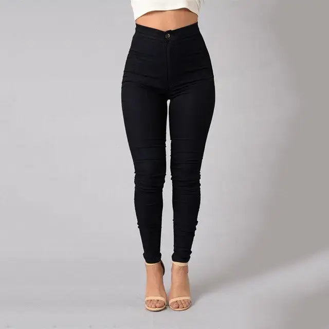 Leggings Sólidas Cintura Alta