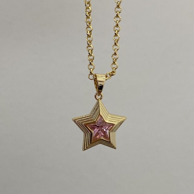 Collier chaîne étoile strass