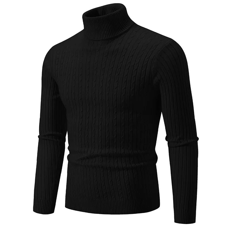 Sweat-shirt chaud à col roulé pour homme