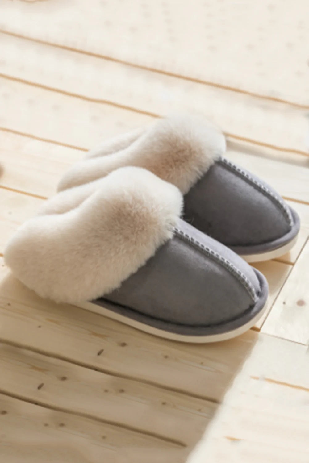 Chaussons d'hiver en daim pelucheux