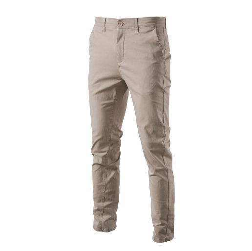 Pantalon pour hommes coupe slim de couleur unie