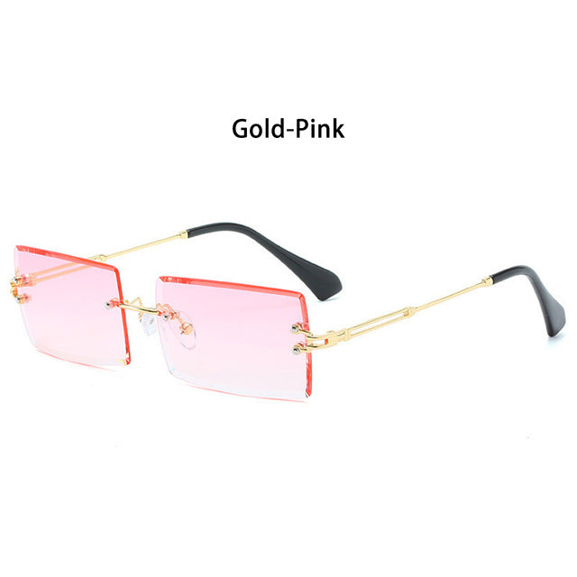 Lunettes de soleil rectangulaires sans monture UV400