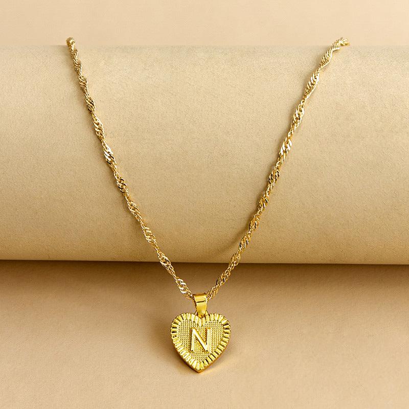 Collier pendentif coeur lettre initiale