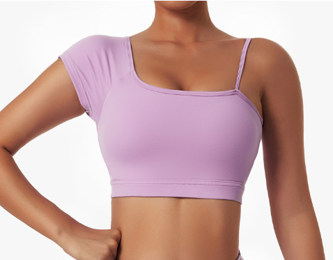 Hauts de vêtements de yoga à épaules obliques sexy d'été