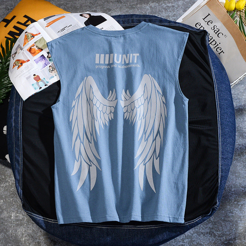 Camiseta cortada com asas de anjo