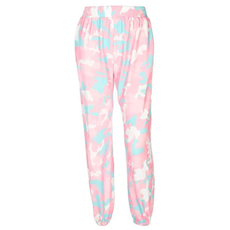 Pantalon style camouflage rose