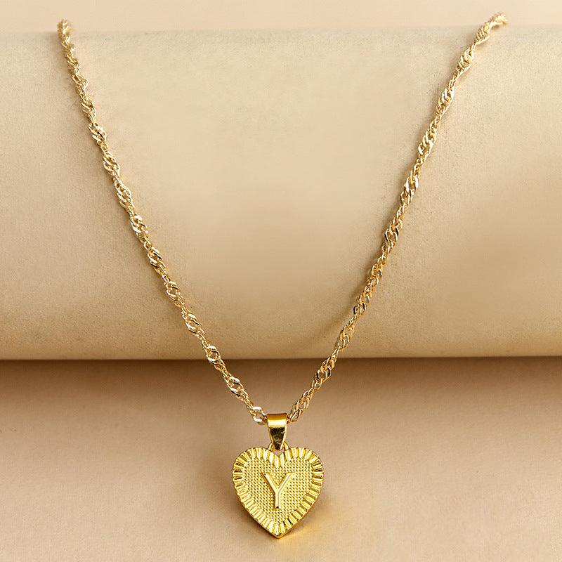 Collier pendentif coeur lettre initiale