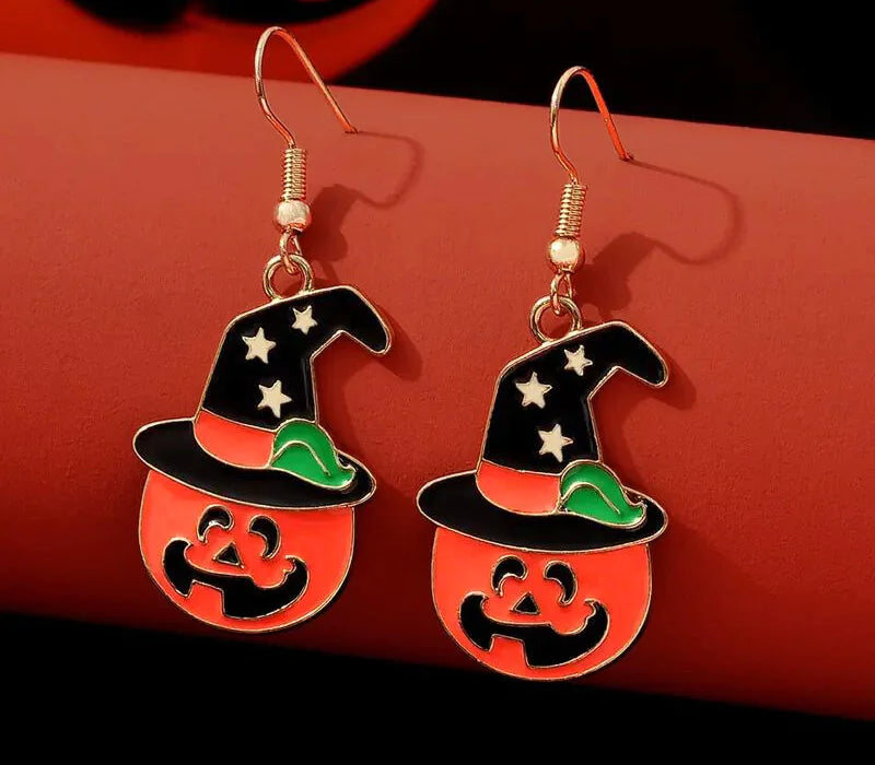 Boucles d'oreilles pendantes sur le thème d'Halloween