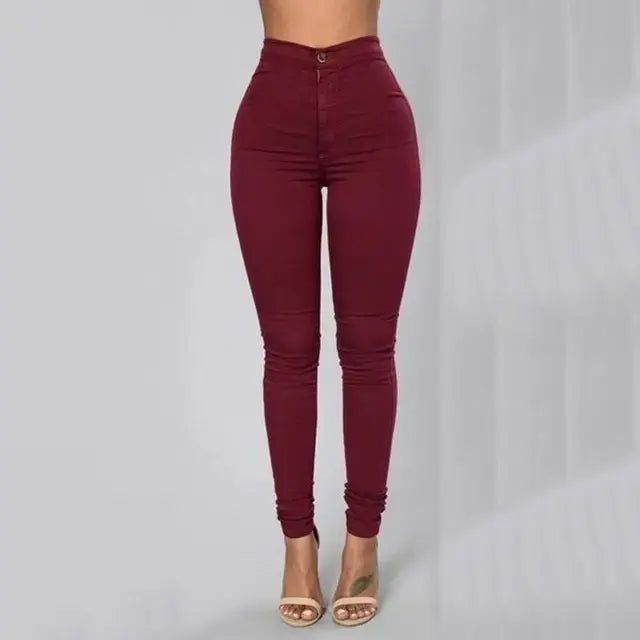 Leggings Sólidas Cintura Alta