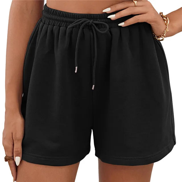 Shorts esportivos casuais femininos com bolsos