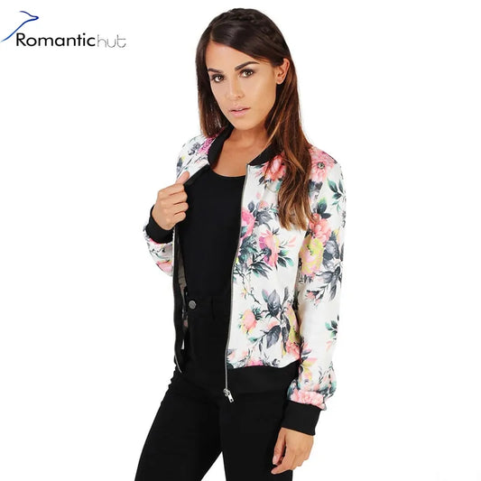 Romantic Printed Bomber - Jacket