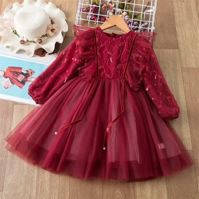 Robe de printemps à paillettes pour enfants