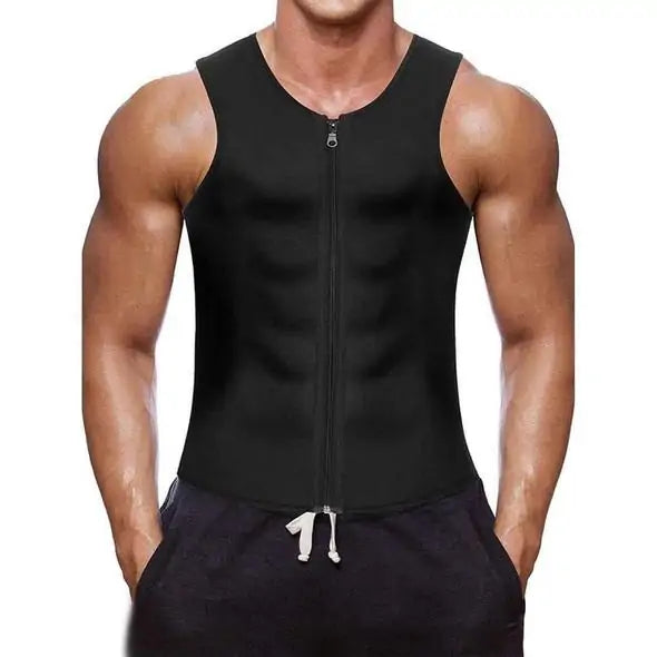 GILET DE SAUNA EN NÉOPRÈNE ZIPPÉ POUR HOMMES