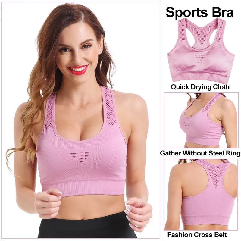 Soutien-gorge de sport sans couture à fort impact pour l'entraînement des femmes