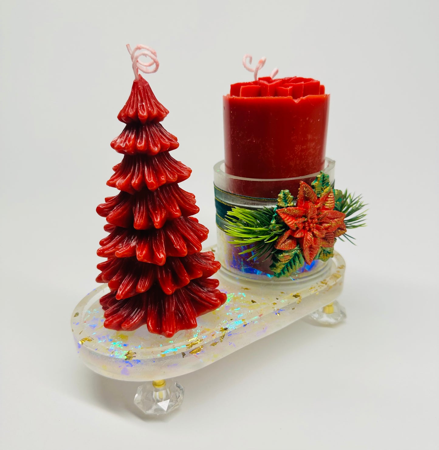 Decoração de Natal com Velas e Poinsétia