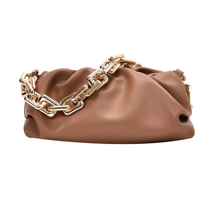 Sac nuage en cuir souple : sac à bandoulière simple pour femme