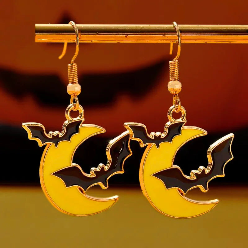 Boucles d'oreilles pendantes sur le thème d'Halloween