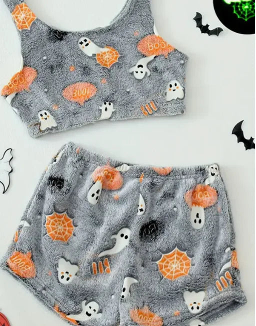 Pyjama lumineux en flanelle pour Halloween