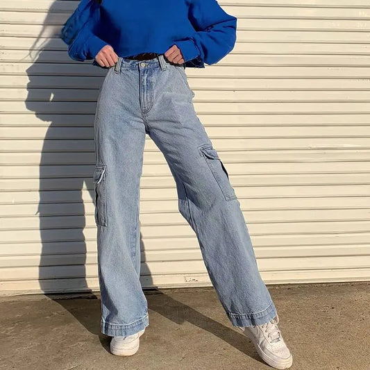 Straight Denim High Waist Pants