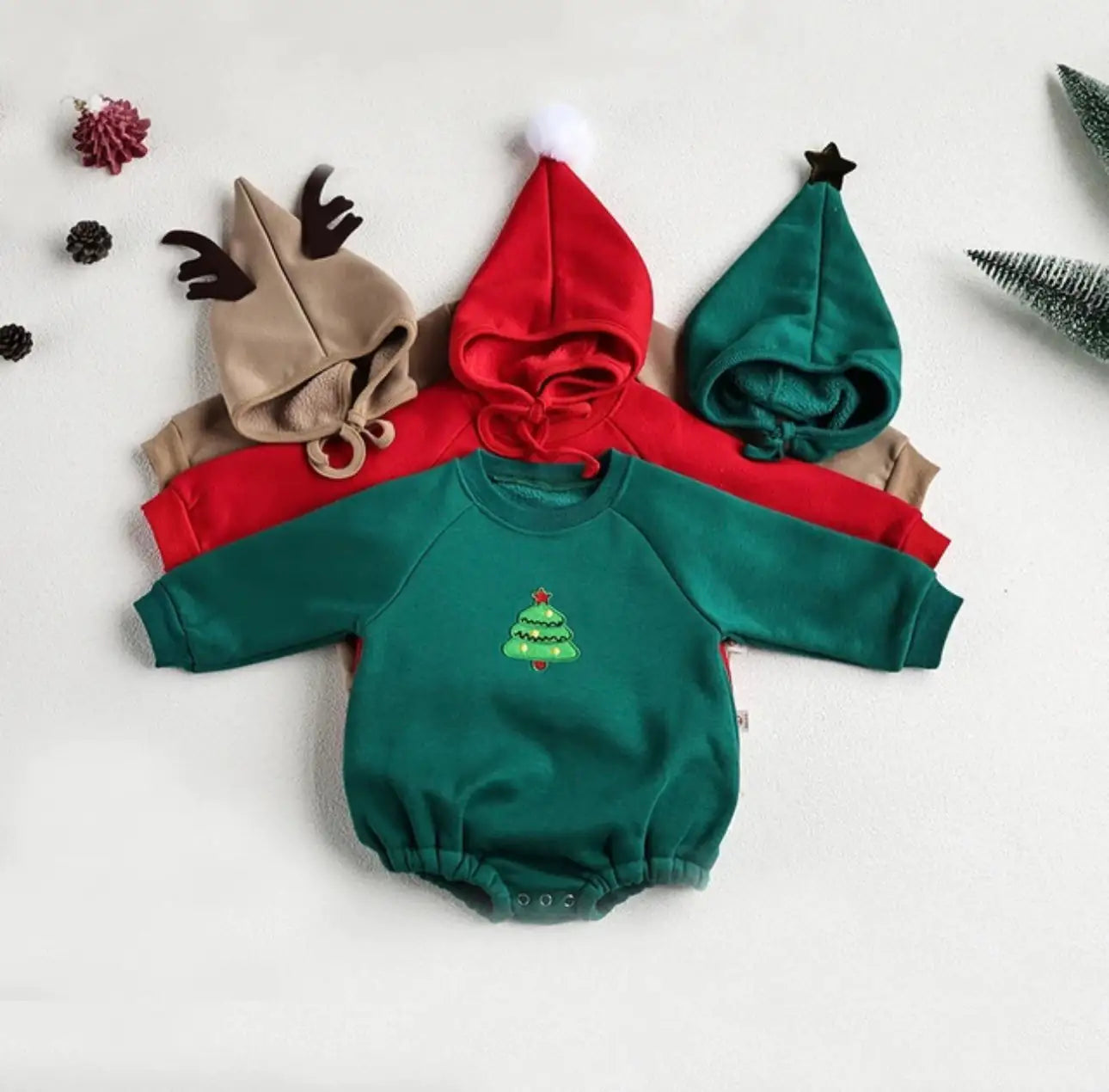 Vêtements pour bébé brodés en une seule pièce avec Père Noël