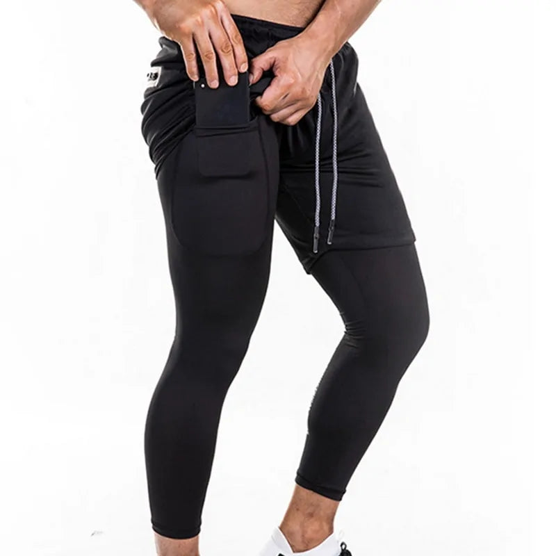 Nouveaux pantalons de jogging 2 en 1 pour hommes d'été