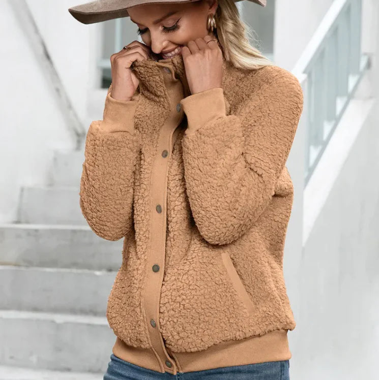 Lamb Plush Cardigan Jacket