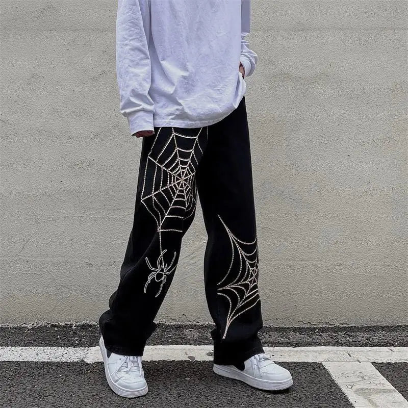 Spider Print Baggy Harem Pants - Men's Hip Hop Casual Trousers, Summer Y2K Fashion