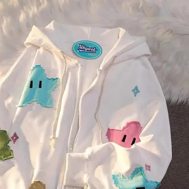 Sweats à capuche à fermeture éclair tendance pour vêtements gothiques