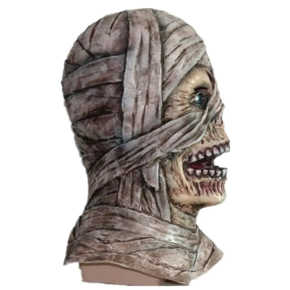 Masque en latex de momie zombie pour Halloween